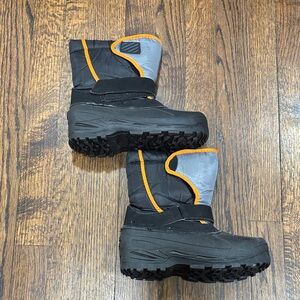 Kids Black and Orange Winter Boots size 2